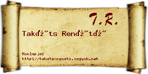 Takáts Renátó névjegykártya